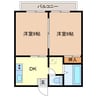 山門ハイツ 2DKの間取り