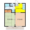山門ハイツ 2DKの間取り