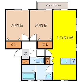 間取図 コスモスヤエＡＢ