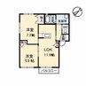 リブシェ神原　Ｂ棟 2LDKの間取り