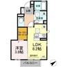 グレイスヴィラ南浜　A棟 1LDKの間取り