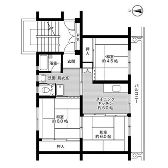 間取図 ビレッジハウス小羽山第二１号棟