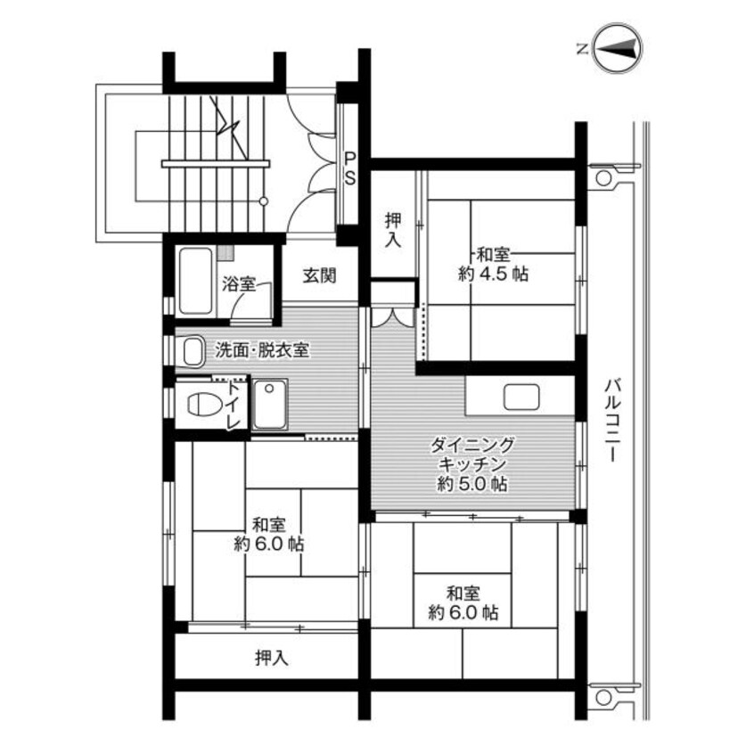 間取図 ビレッジハウス小羽山第二１号棟