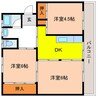 ビレッジハウス小羽山第二１号棟 3DKの間取り