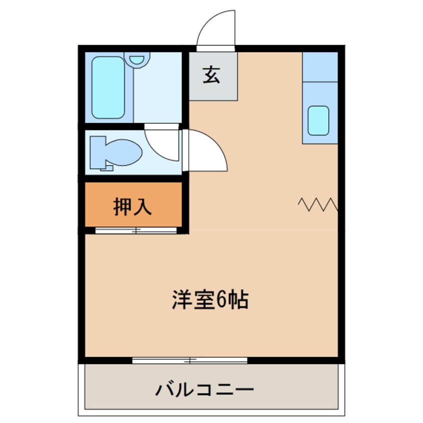 間取図 宇部市営バス（宇部市）/八幡宮 徒歩3分 2階 築41年