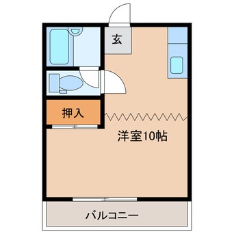 間取図 宇部市営バス（宇部市）/八幡宮 徒歩3分 2階 築41年