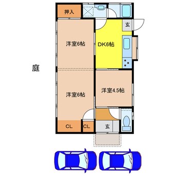 間取図 東岐波4850番地貸家