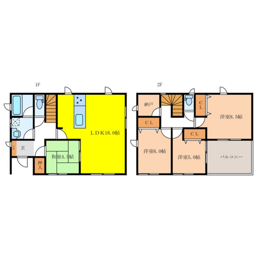 間取図 クレイドルガーデン黒石北第6-1