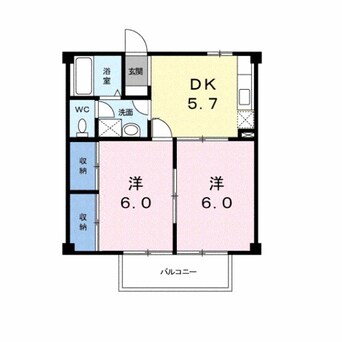 間取図 大分バス（大分市）/大門橋 徒歩3分 1階 築26年