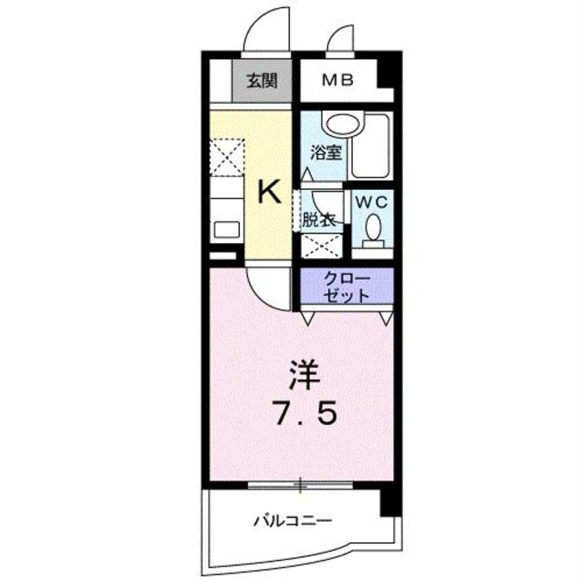 間取図 大分バス（大分市）/大道四丁目 徒歩2分 6階 築26年