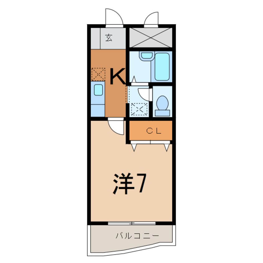 間取図 大分バス（大分市）/桑原下 徒歩3分 3階 築26年