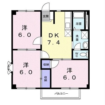 間取図 大分バス（大分市）/田尻 徒歩5分 2階 築29年