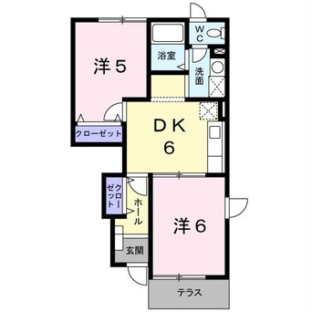 間取図 久大本線<ゆふ高原線>/古国府駅 徒歩4分 1階 築22年