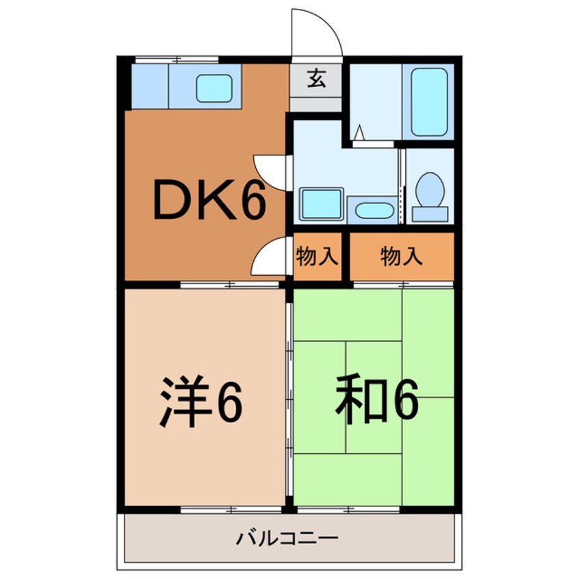 間取図 大分バス（大分市）/畑中 徒歩3分 3階 築31年