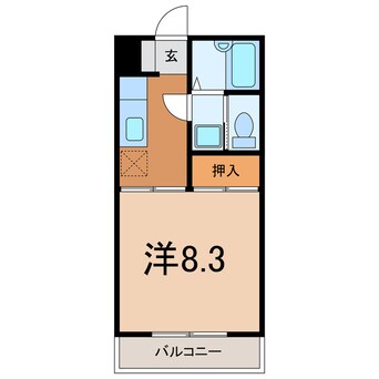 間取図 大分バス（大分市）/畑中 徒歩3分 4階 築31年