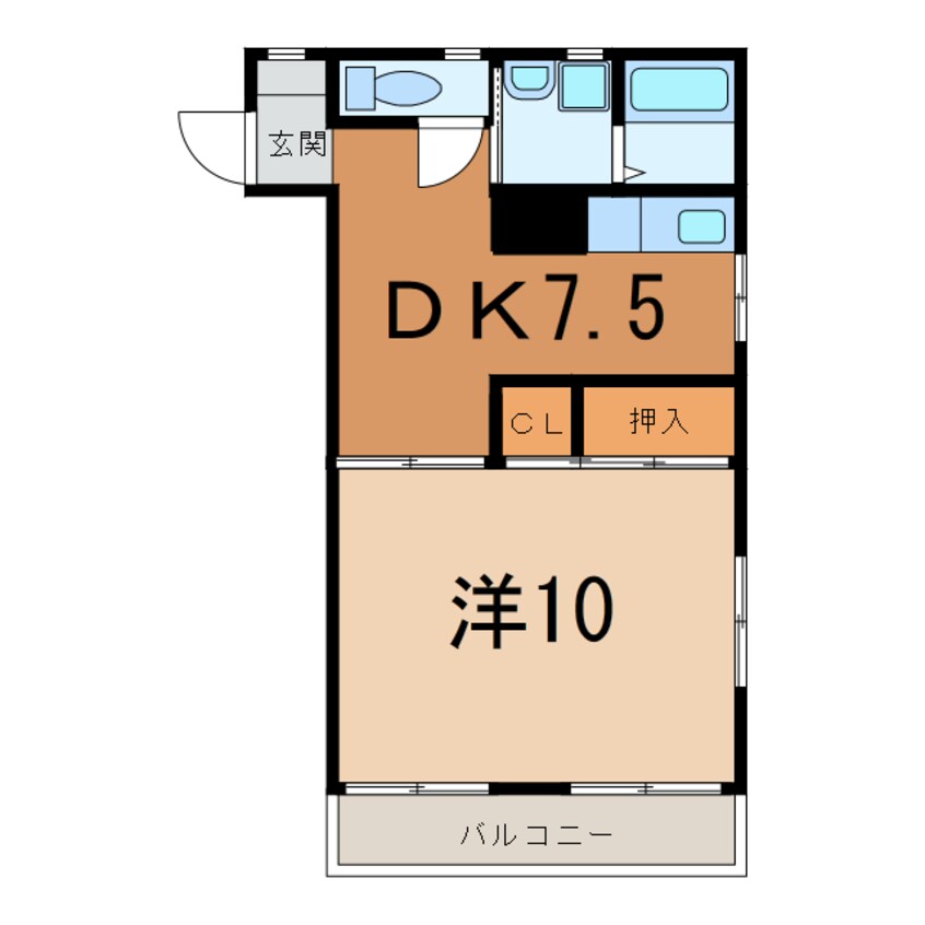 間取図 大分バス（大分市）/畑中 徒歩3分 3階 築31年