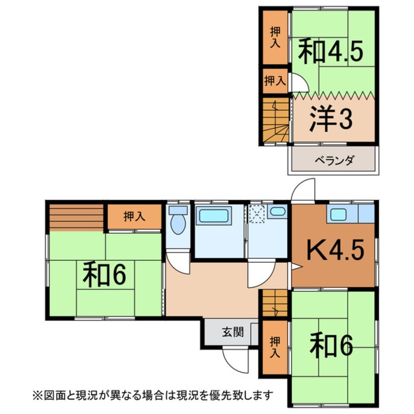 間取図 大分バス（大分市）/運転試験場入口 徒歩2分 1-2階 築50年