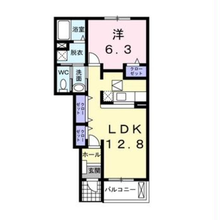 間取図 大分バス（大分市）/上餅田 徒歩3分 1階 築18年
