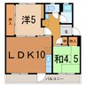 大分バス（大分市）/城南センター前 徒歩5分 1階 築55年 2LDKの間取り