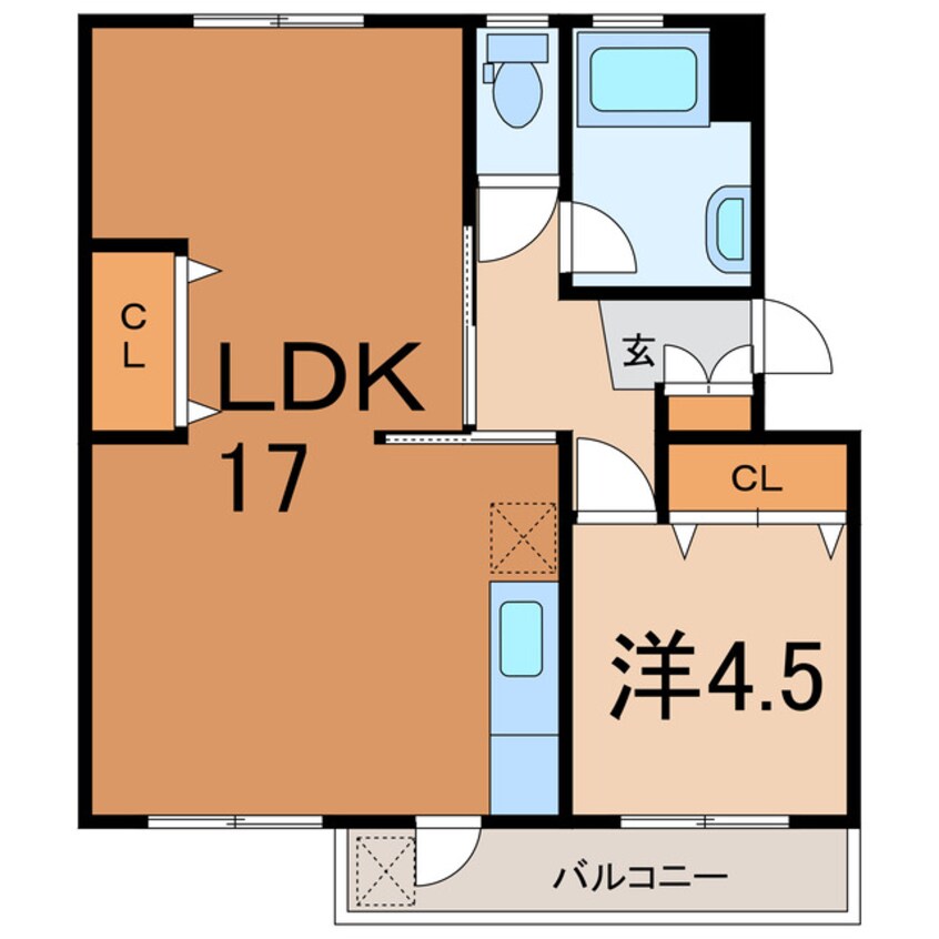 間取図 大分バス（大分市）/敷戸東 徒歩8分 1階 築51年