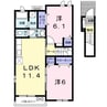 久大本線<ゆふ高原線>/向之原駅 徒歩15分 2階 築15年 2LDKの間取り