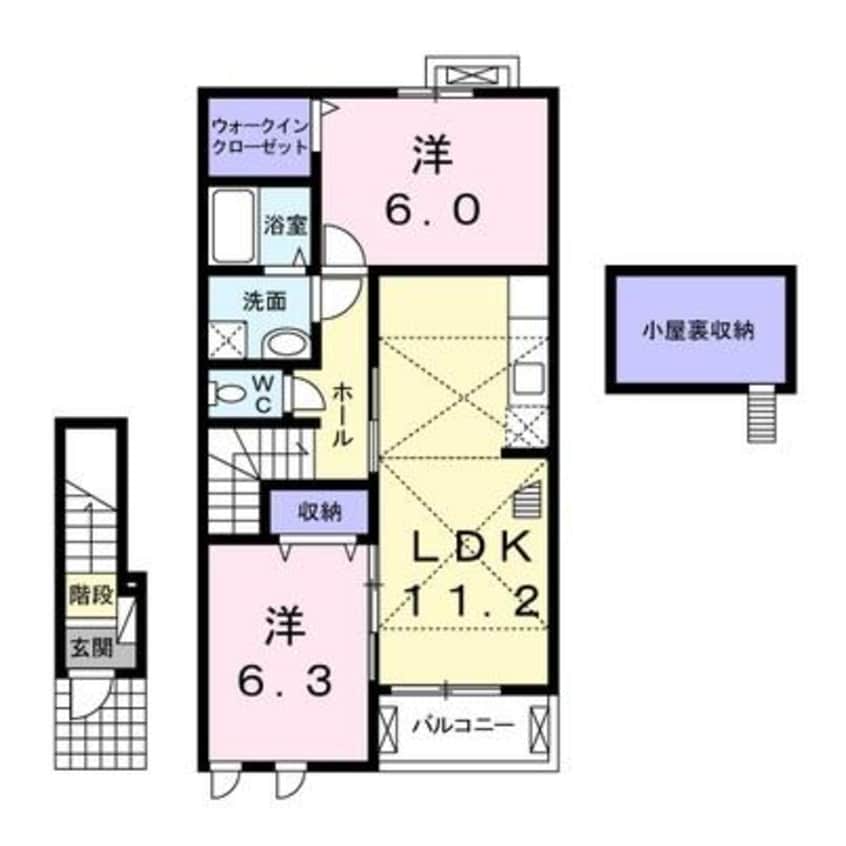 間取図 大分バス（大分市）/運転試験場入口 徒歩6分 2階 築14年