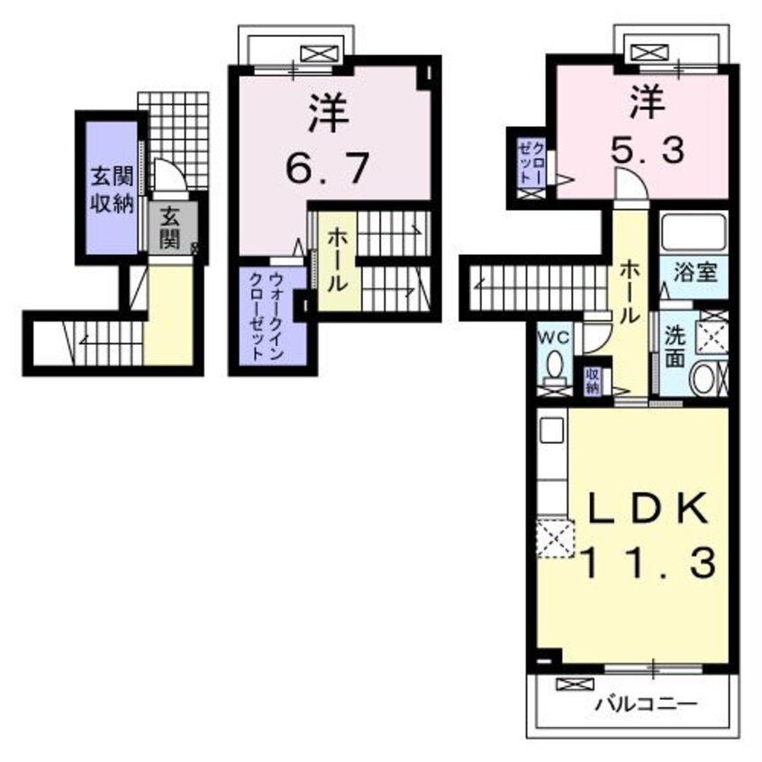 間取図 大分バス（大分市）/運転試験場入口 徒歩4分 2-3階 築12年