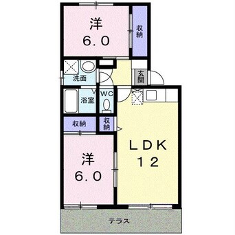 間取図 大分バス（大分市）/ふじが丘南 徒歩7分 1階 築29年