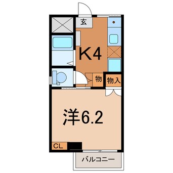 間取図 日豊本線/高城駅 徒歩3分 3階 築38年