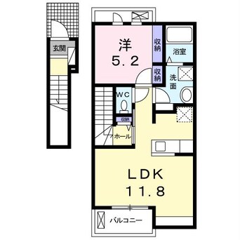 間取図 大分交通バス（大分市）/あおば公園 徒歩7分 2階 築7年