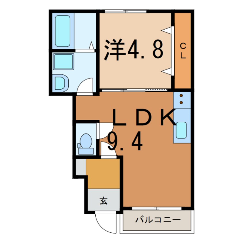 間取図 久大本線<ゆふ高原線>/古国府駅 徒歩6分 1階 築6年