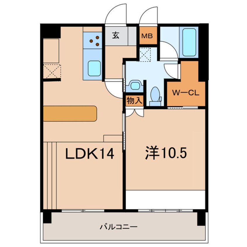 間取図 日豊本線/大分駅 徒歩4分 5階 築17年