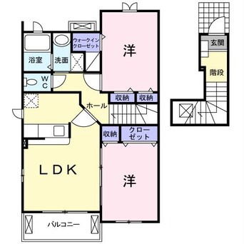 間取図 大分バス（大分市）/ふじが丘中央 徒歩2分 2階 築2年