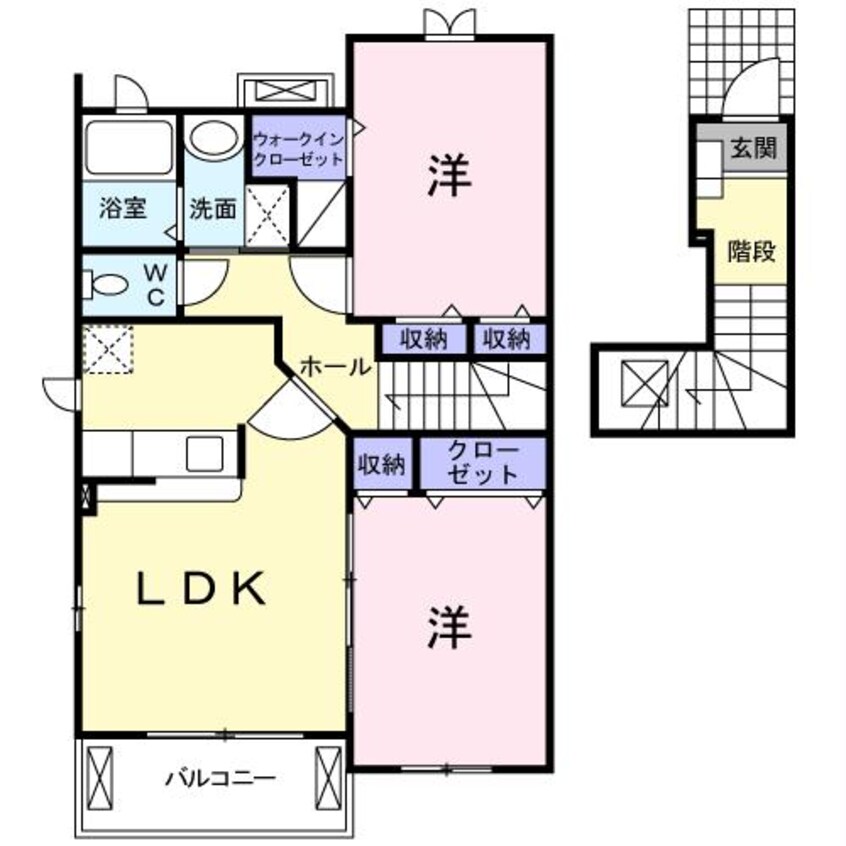 間取図 大分バス（大分市）/ふじが丘中央 徒歩2分 2階 築2年