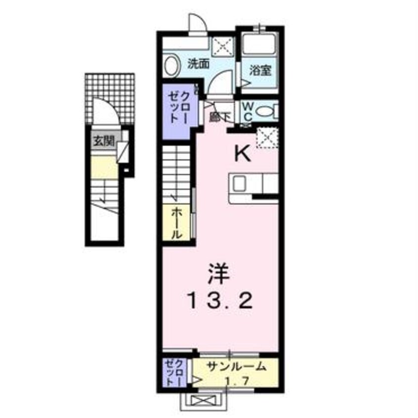 間取図 大分バス（大分市）/椿が丘団地入口 徒歩1分 2階 築2年