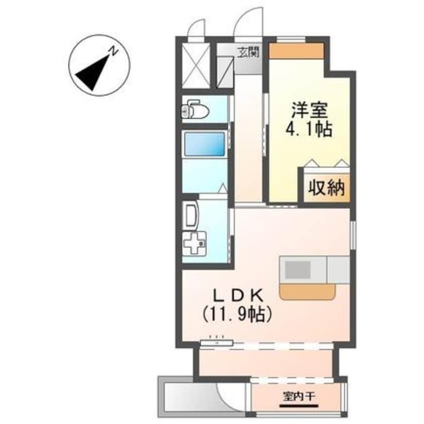 間取図 大分バス（大分市）/光吉入口 徒歩6分 4階 築4年