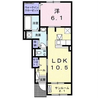 間取図 久大本線<ゆふ高原線>/古国府駅 徒歩17分 1階 築1年