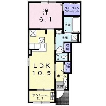 間取図 久大本線<ゆふ高原線>/古国府駅 徒歩17分 1階 1年未満