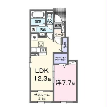 間取り図 久大本線<ゆふ高原線>/南大分駅 徒歩25分 1階 築1年