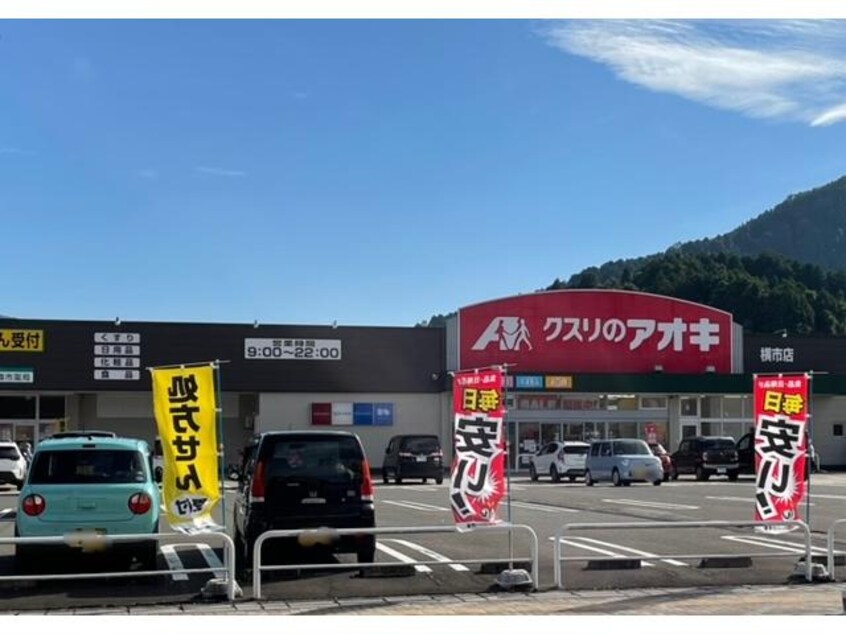 クスリのアオキ横市店(ドラッグストア)まで779m ヴィラ・イーストライト
