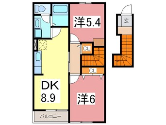 間取図 ヴィラ・アンソレイユ　Ｂ