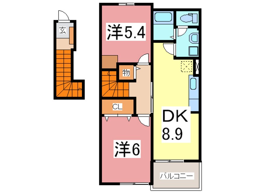 間取図 ヴィラ・アンソレイユ　Ｂ