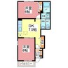 パインロード　Ⅲ 2DKの間取り