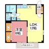 サン・ステージ瓜生 1LDKの間取り