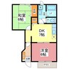ソレイユ８ 2DKの間取り