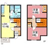 ファイネスカミコダ　Ⅱ棟 2LDKの間取り
