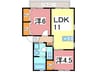 クリエイトシティ創建　Ｂ棟 2LDKの間取り