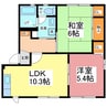 クリエイトシティ創建　Ａ棟 2LDKの間取り