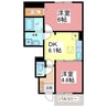 レーヴピスト　Ⅰ 2DKの間取り