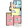 アグネス　Ⅰ 2DKの間取り